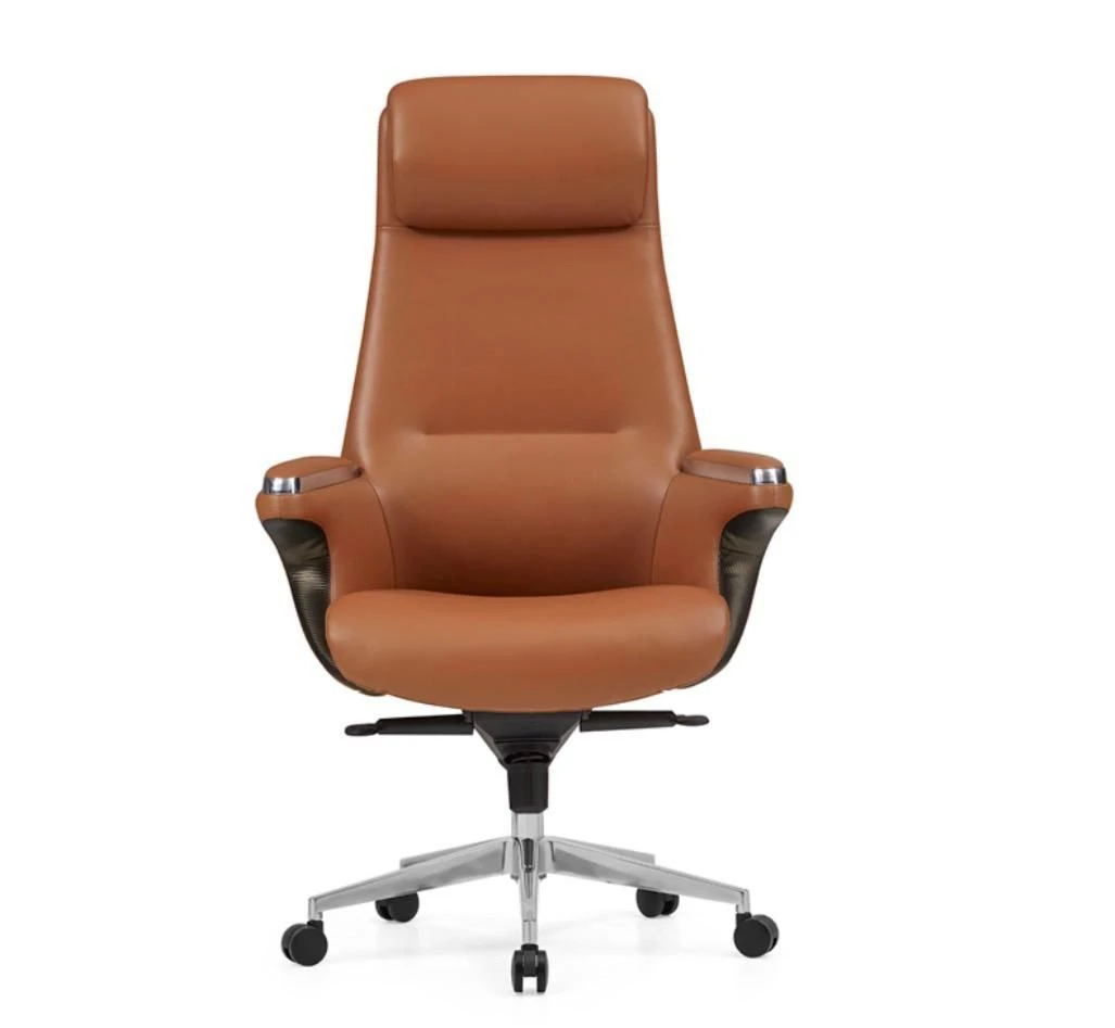High back leather chair