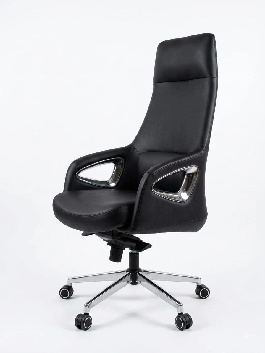 High back leather chair