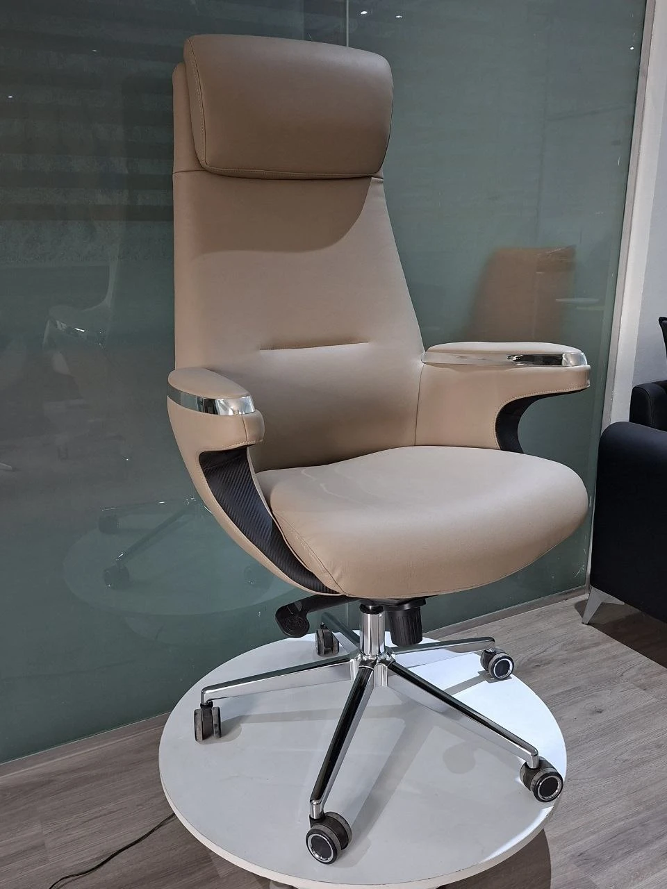 High back leather chair